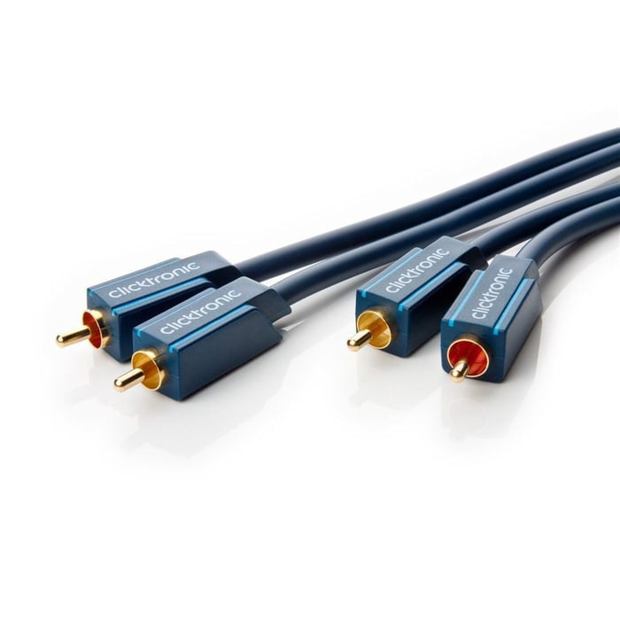 Clicktronic Stereo-ljudkabel 2x RCA 1 m