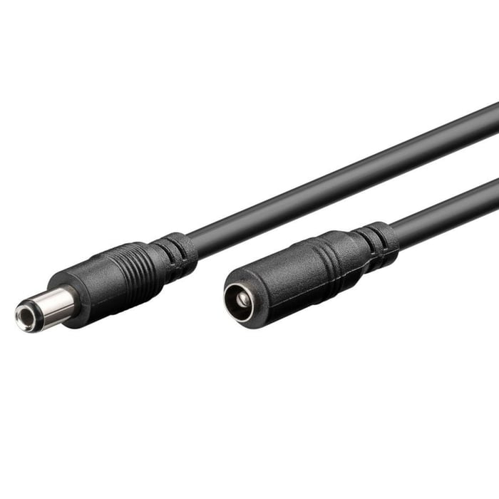 DC-forlengelseskabel 5,5x2,5 mm 10 m Svart