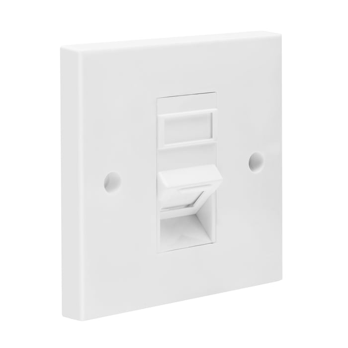 Luxorparts Keystone-vägguttag vinklat | Kablar & kontakter - Kablar för nätverk - Keystone | GameStuff