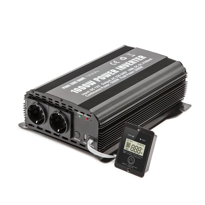 Luxorparts Växelriktare med ren sinusvåg 1000 W | El & verktyg - Solpaneler & strömförsörjning - Växelriktare | GameStuff