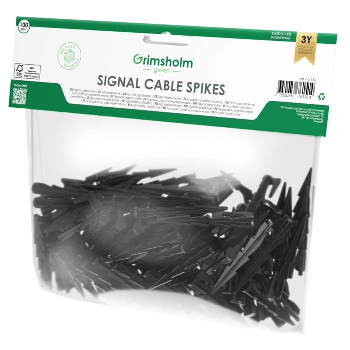 Grimsholm Signalkabelhållare 100-pack | Hem & fritid - Trädgård - Gräsklippare, knivar och andra tillbehör - Tillbehör till robotgräsklippare | GameStuff