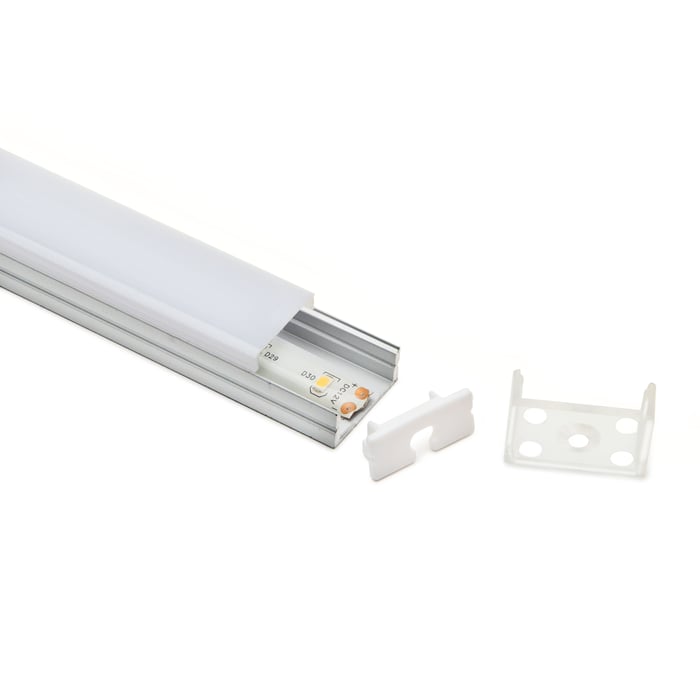 Luxorparts Aluminiumsprofil - utenpåliggende for LED-lister