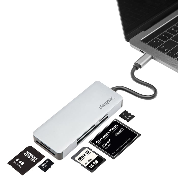 Plexgear USB-C Minneskortläsare | Dator - Datortillbehör - Minneskortläsare | GameStuff