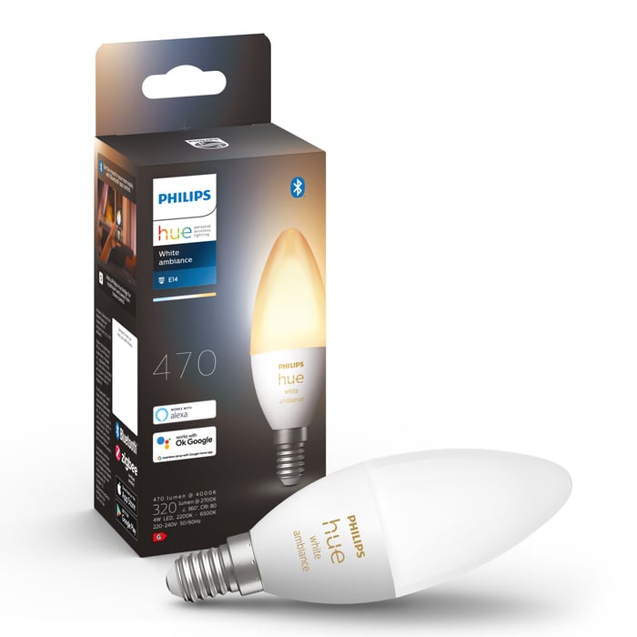 Philips Hue Ambiance Smart LED-lampa E14 470 lm | Belysning & lampor - Smart belysning - Philips Hue - Philips Hue ljuskällor | GameStuff