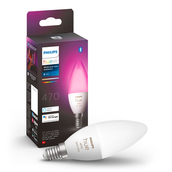 Philips Hue Color Ambiance Smart LED-pære E14 470 lm 1-pk.