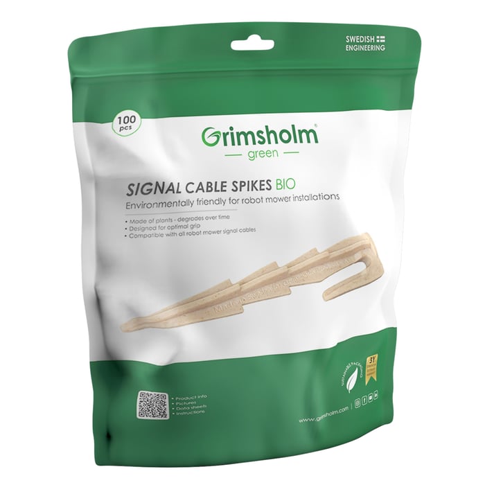 Grimsholm Signalkabelhållare Bio 100-pack | Hem & fritid - Trädgård - Robotgräsklippare & tillbehör - Tillbehör till robotgräsklippare | GameStuff