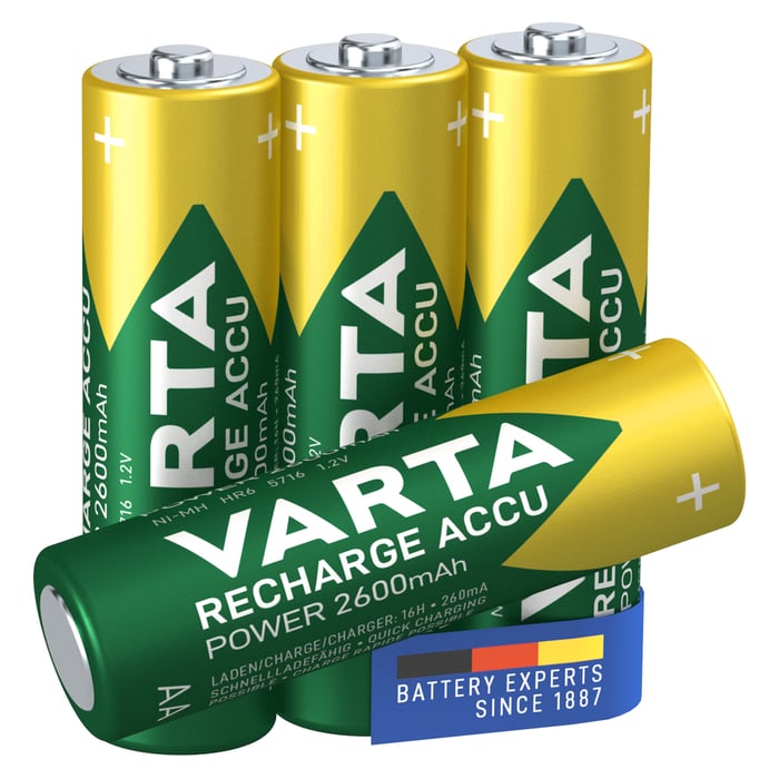 Varta Laddningsbara AA-batterier 2600 mAh 4-pack | El & verktyg - Batterier - AA-batterier | GameStuff
