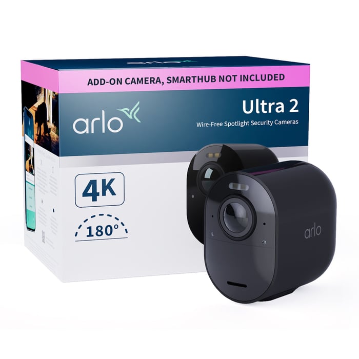 Arlo Ultra 2 Spotlight Extra Trådlös Övervakningskamera 1-pack | Säkerhet & övervakning - Kameraövervakning - Övervakningskameror - Batteridrivna övervakningskameror | GameStuff