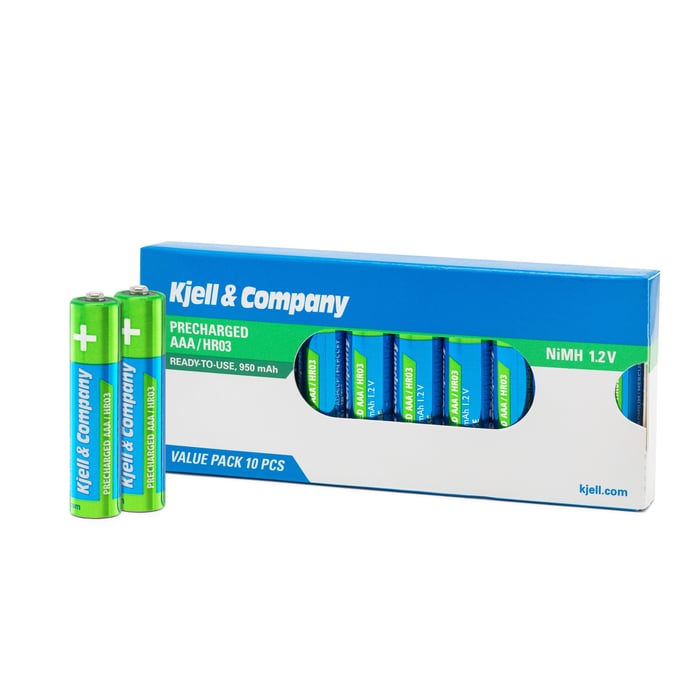 Kjell & Company Laddningsbara AAA-batterier 950 mAh 10-pack