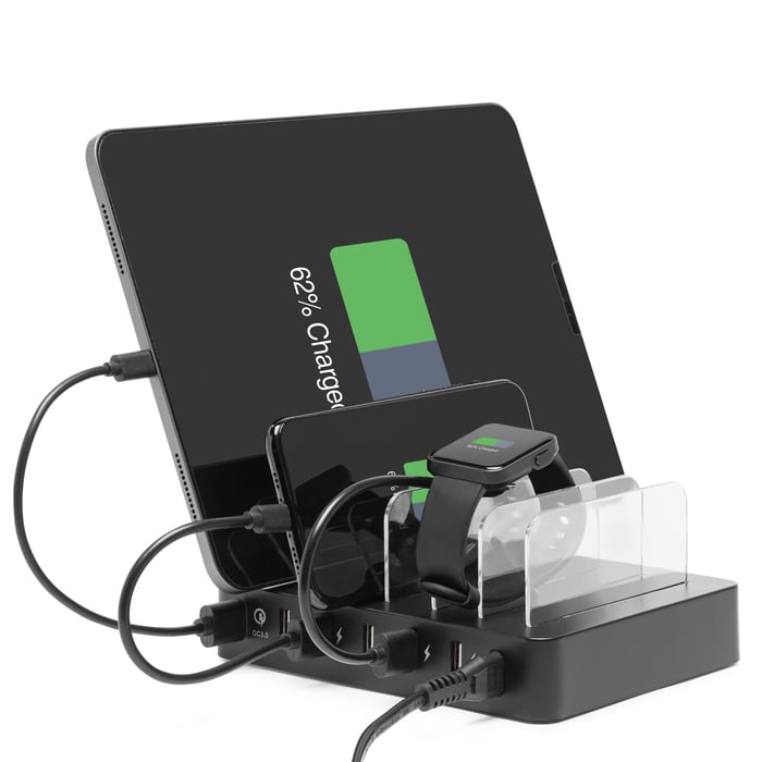 Linocell USB-laddstation med ställfunktion 6 portar | Mobilt - Mobilladdare - Multiladdare | GameStuff