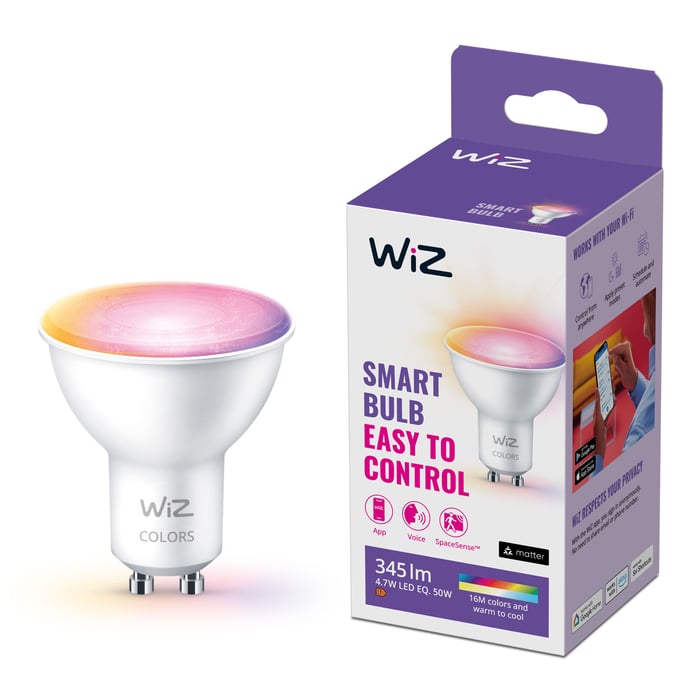 WiZ Color Smart LED-lampa GU10 345 lm | Smarta hem - Smarta hem-lösningar - WIZ smarta hem | GameStuff