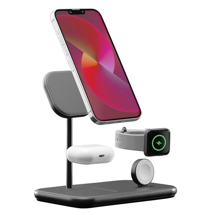 Linocell Premium 3-i-1-ladestasjon med MagSafe-kompabilitet