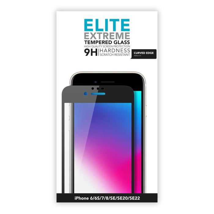 Linocell Elite Extreme Curved Skärmskydd för iPhone 6, 7, 8 och SE (2020/2022)