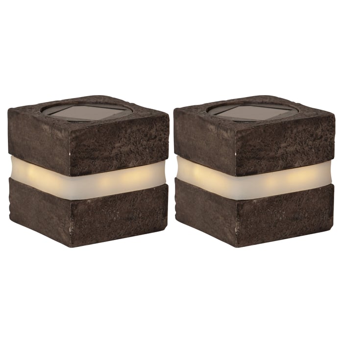 Star Trading Stonecube Trädgårdsbelysning med solceller 2-pack
