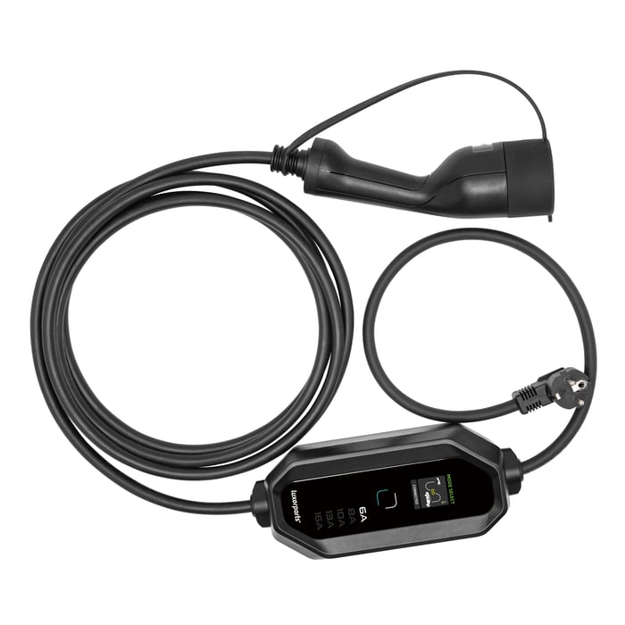 Luxorparts Bärbar elbilsladdare/laddkabel Typ 2 med stickpropp (schuko) 5 m | El & verktyg - Biltillbehör - Laddkablar för elbil | GameStuff