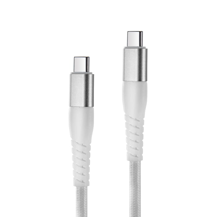 Linocell Premium Kevlar USB-C 3.2-kabel Vit 2 m