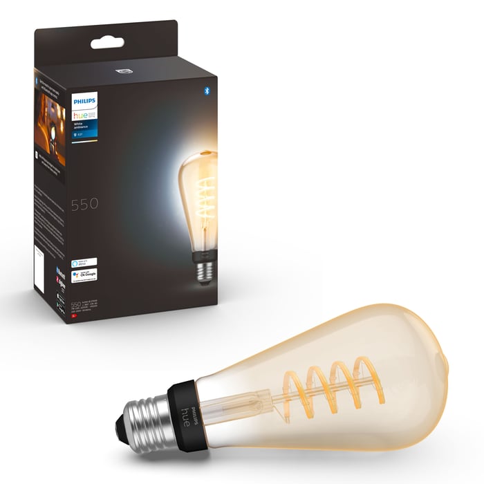 Philips Hue Filament ST72 E27 Smart LED-pære 550 lm