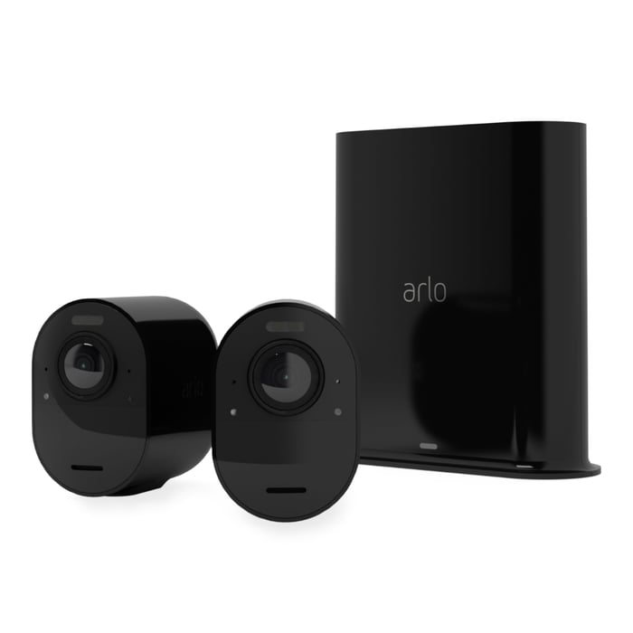 Arlo Ultra 2 Spotlight Trådlös Övervakningskamera 2-pack Svart | Säkerhet & övervakning - Kameraövervakning - Övervakningskameror - Batteridrivna övervakningskameror | GameStuff