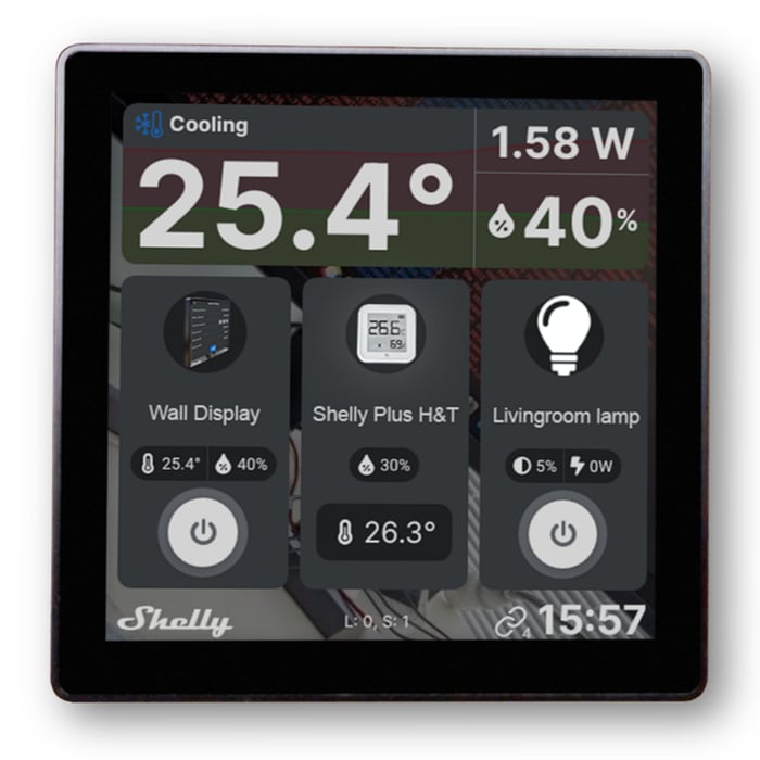 Shelly Wall Display Kontrollskjerm med Wifi