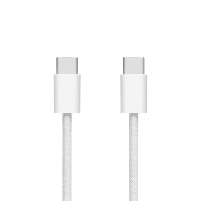 Linocell Flätad USB-C- till USB-C-kabel 60W Vit 2 m