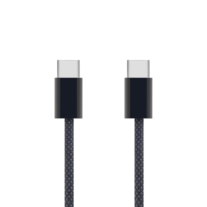 Linocell Flätad USB-C- till USB-C-kabel 60W Svart 0,5 m