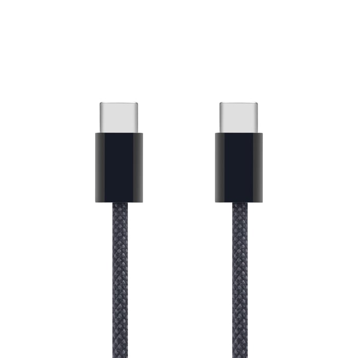 Linocell Flätad USB-C- till USB-C-kabel 60W Svart 1 m
