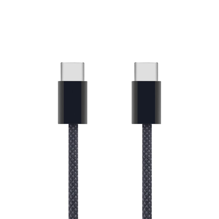Linocell Flätad USB-C- till USB-C-kabel 60W Svart 2 m