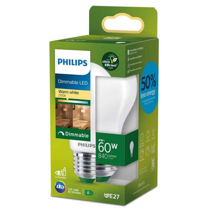 Philips Ultra Efficient E27 LED-lampa 840 lm | Belysning & lampor - Ljuskällor - E27-lampor | GameStuff