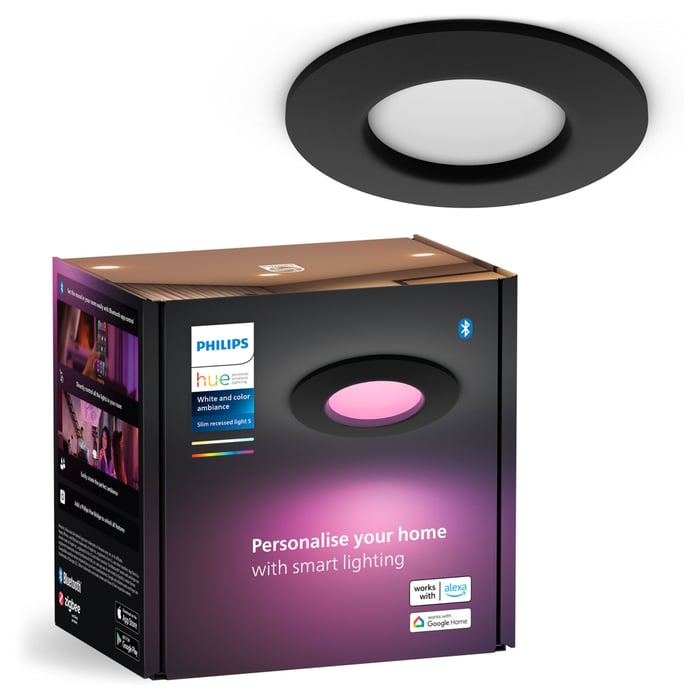 Philips Hue Slank innfelt belysning Ø90 mm Svart