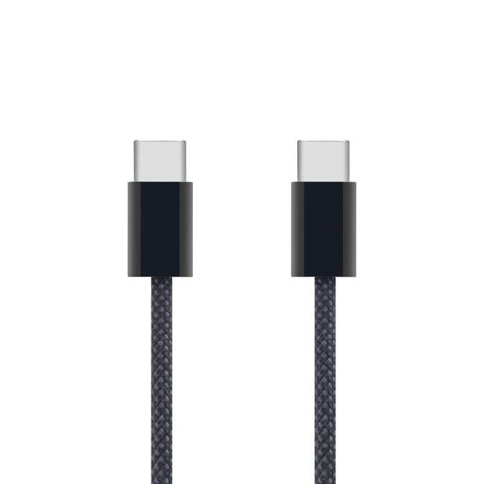 Linocell Flätad USB-C- till USB-C-kabel 240 W Svart 2m