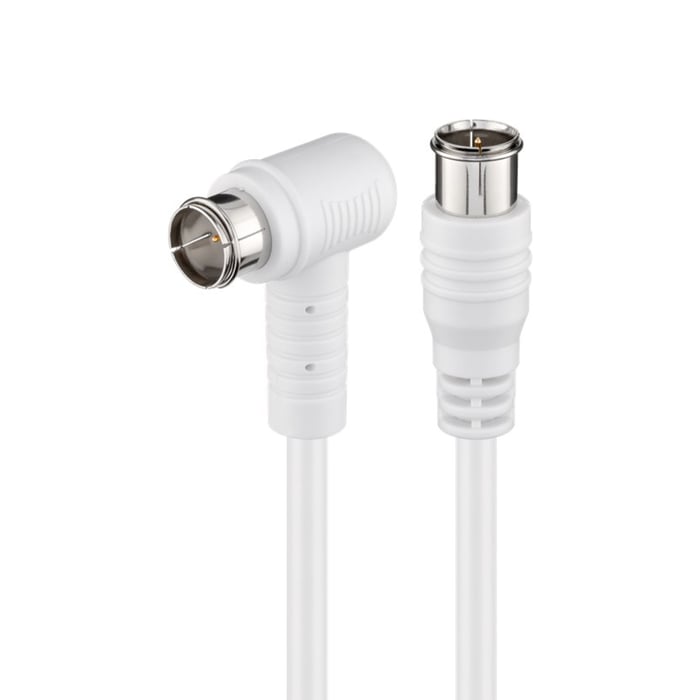 F-kabel Hvit vinklett 2,5 m