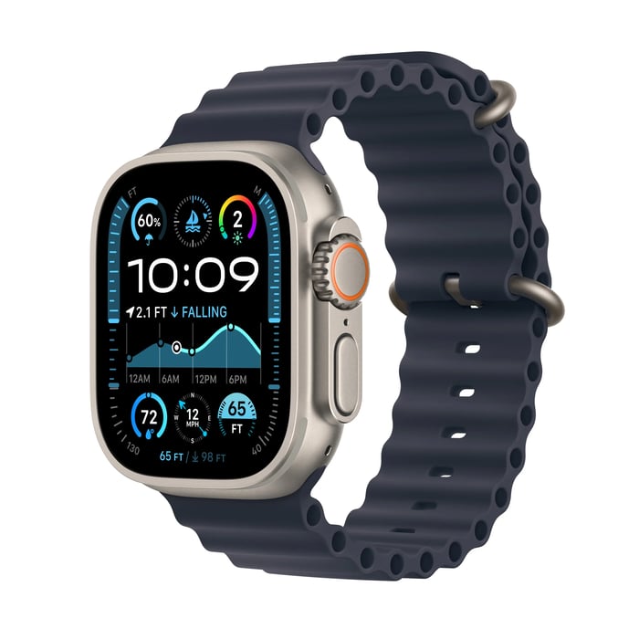 Apple Watch Ultra 2 GPS + Cellular Natural Titanium Case med Navy Ocean band