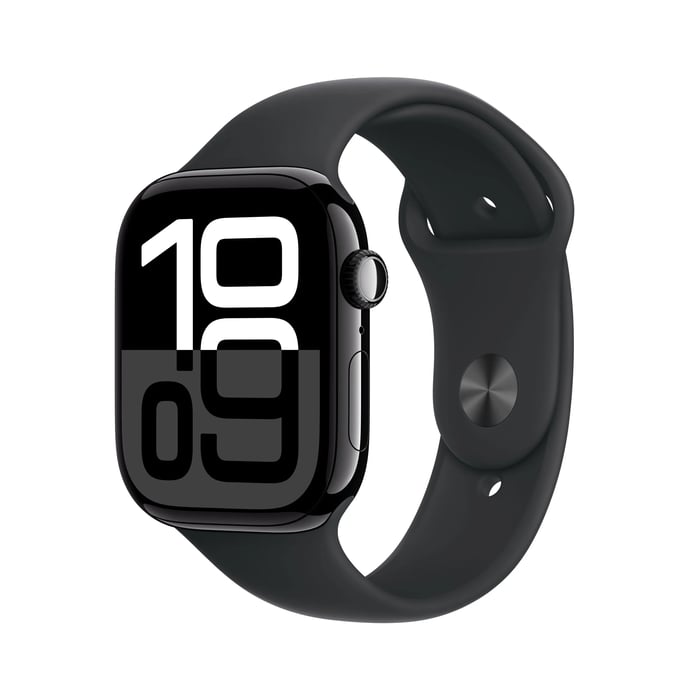 Apple Watch Series 10 GPS 46 mm Jet Black Case med Black Sport band M/L