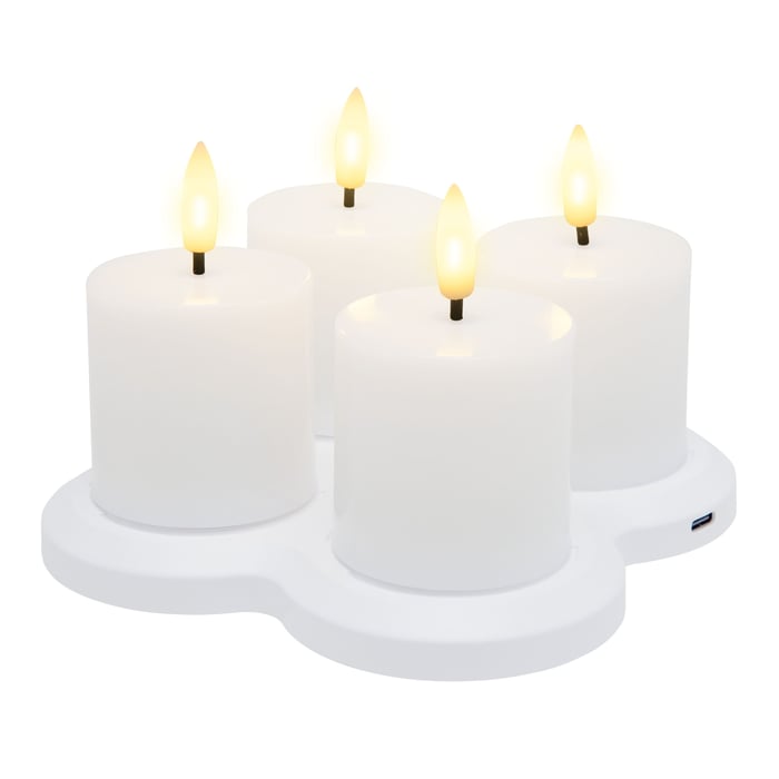 Värmeljus LED laddbara 4-pack | Belysning & lampor - Julbelysning - Värmeljus LED | GameStuff