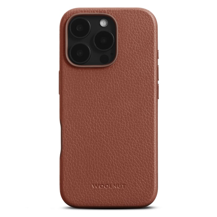 WOOLNUT Skinnetui for iPhone 16 Pro Cognac