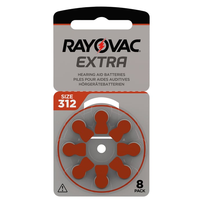 Rayovac Hörapparatsbatterier Brun ZA312 8-pack