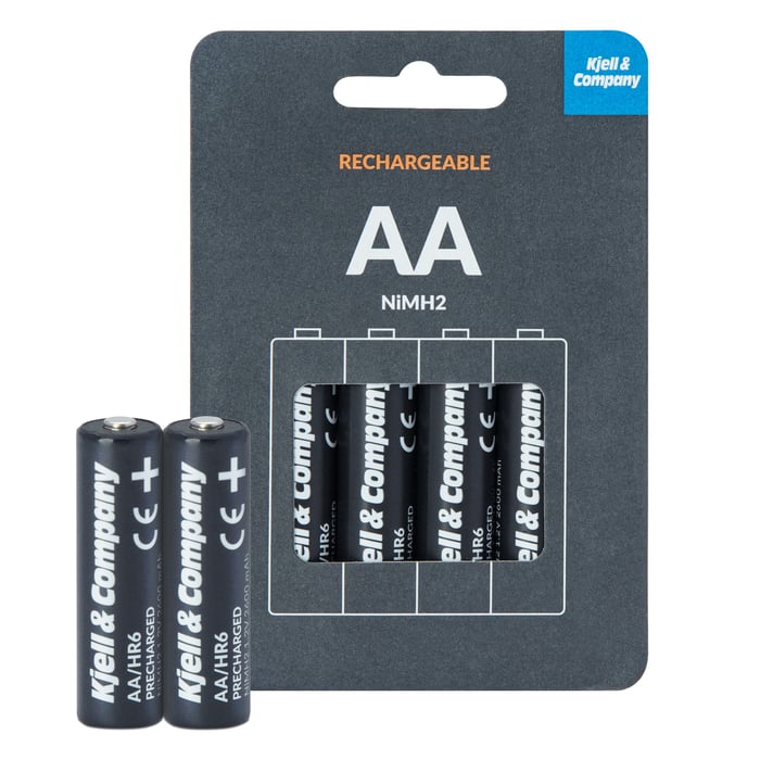 Kjell & Company Laddningsbara AA-batterier 2600 mAh 4-pack | El & verktyg - Batterier - AA-batterier | GameStuff