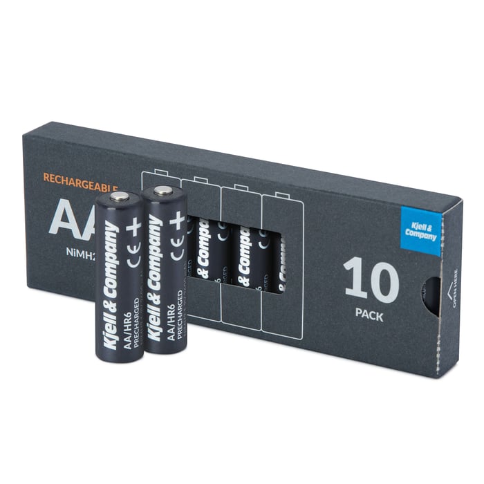 Kjell & Company Laddningsbara AA-batterier 2600 mAh 10-pack
