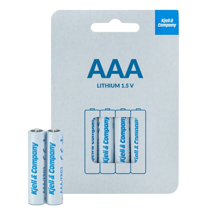 Kjell & Company AAA-litiumbatterier 4-pack