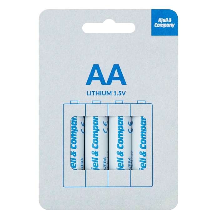 Kjell & Company AA-litiumbatterier 4-pack