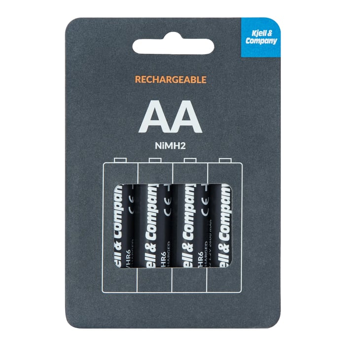 Kjell & Company Laddningsbara AA-batterier 2600 mAh 4-pack