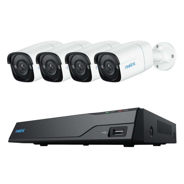 Reolink NVS8-5MB4 overvåkingssystem med 4 kameraer