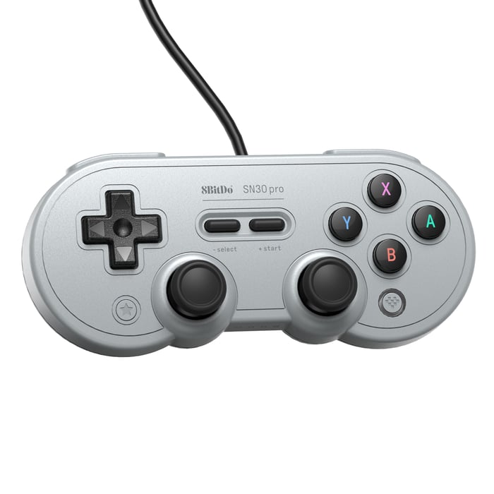 8Bitdo SN30 Pro Handkontroll med USB-anslutning Grå