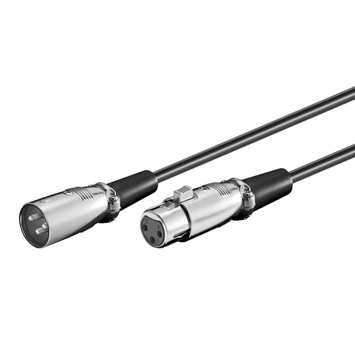 Balanserad XLR-kabel 2 m, Svart