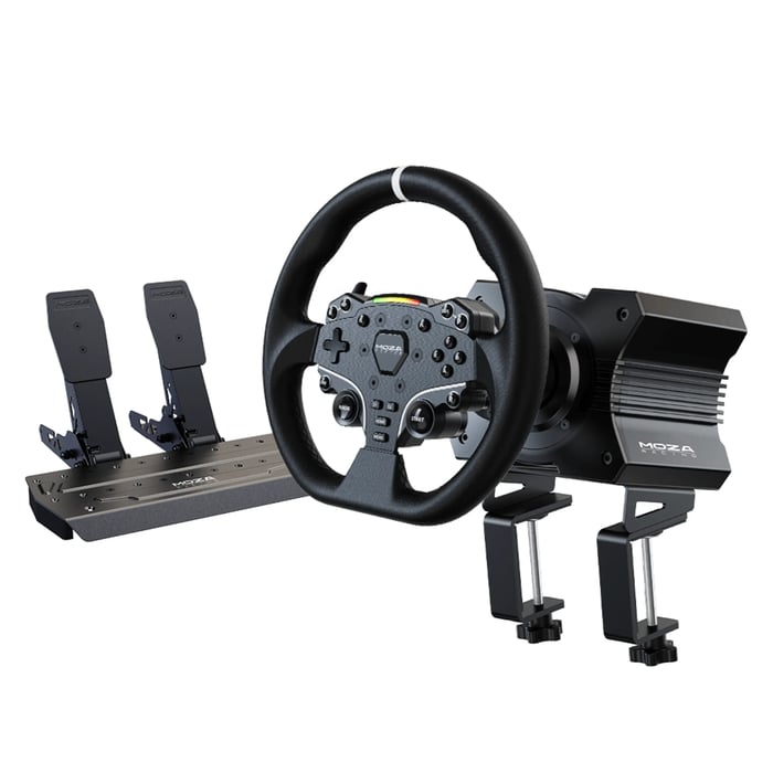 MOZA Racing R5 racingsimulator med ratt och pedaler