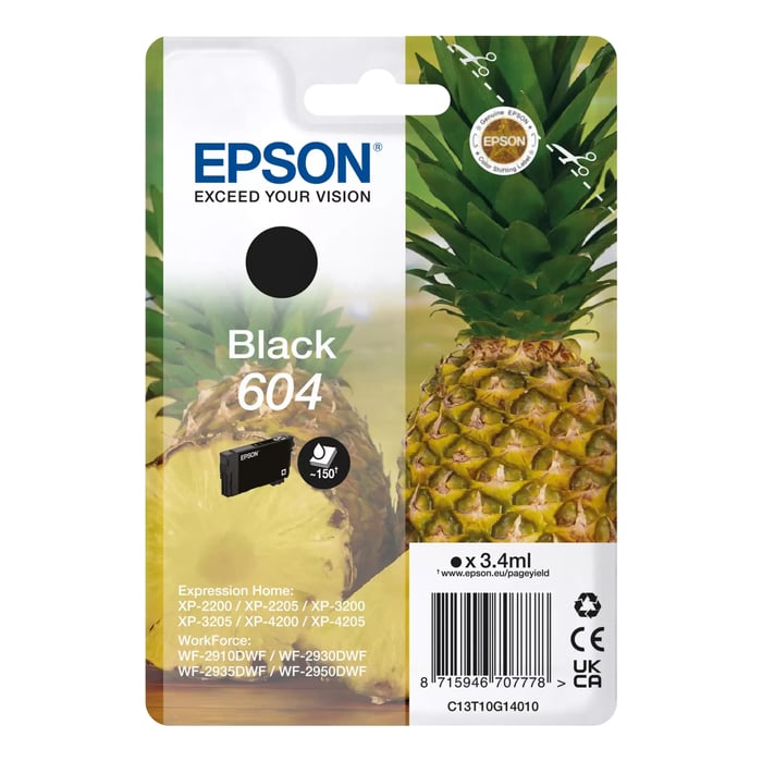 Epson 604 bläckpatron svart (Ananas)