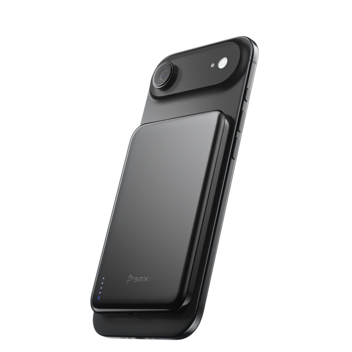 BMX Ultratynt magnetisk Qi2-powerbank i titan 5000 mAh