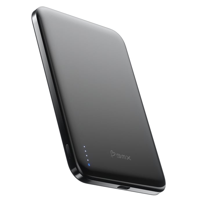 BMX Ultratynt magnetisk Qi2-powerbank 5000 mAh, semi-solid-state i titan