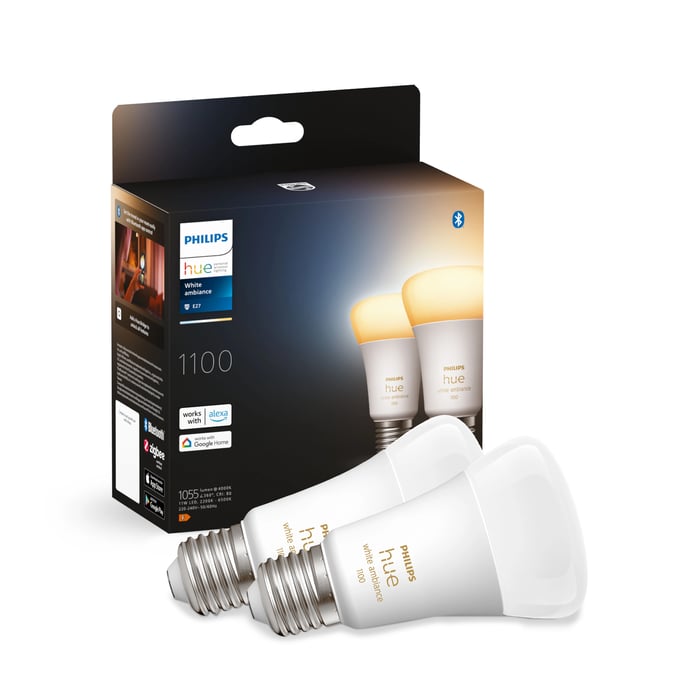 Philips Hue Ambiance Smart LED-lampa E27 1100 lm 2-pack | Belysning & lampor - Smart belysning - Multipack smarta lampor | GameStuff