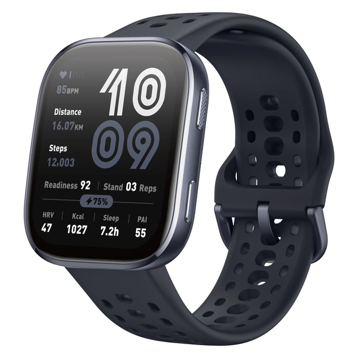 Amazfit Smartklokke med 1,97-toms AMOLED-skjerm og GPS Black